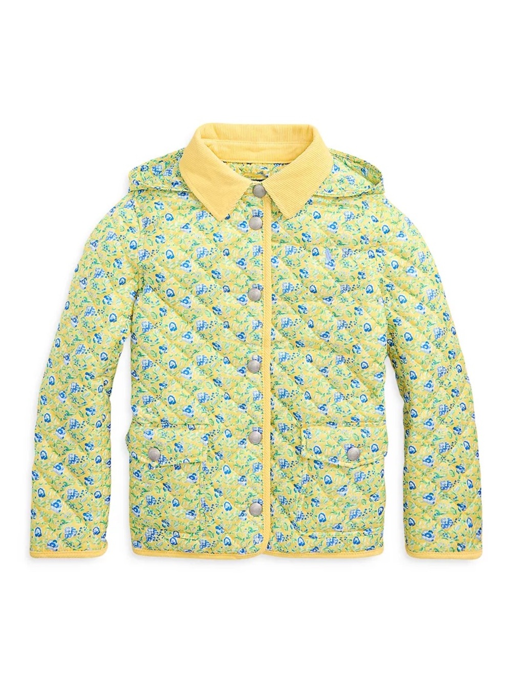 Polo by Ralph Lauren Yellow Floral Quilted Hooded Jacket